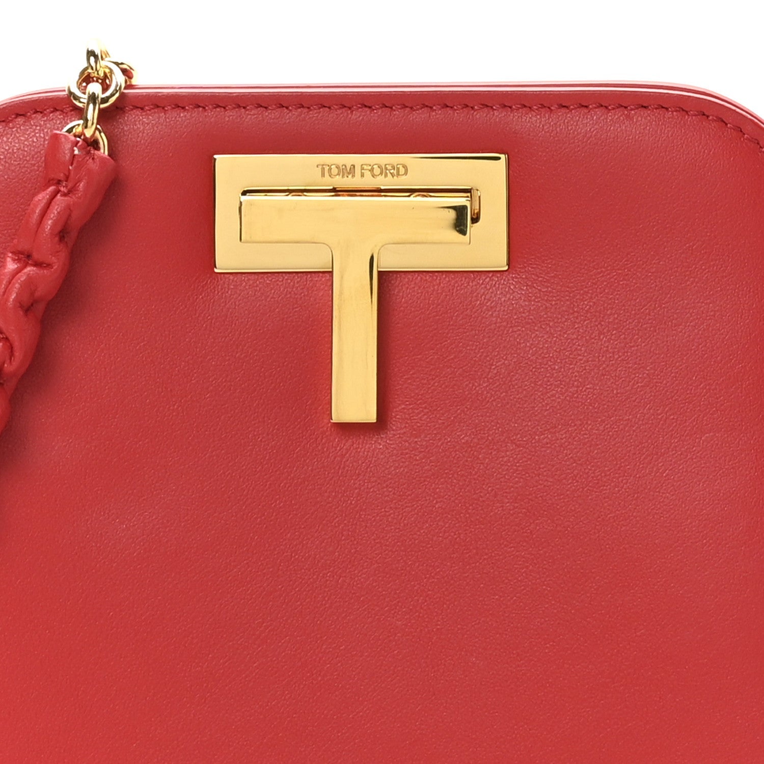 Calfskin Cosmo T Lock Chain Bag Red