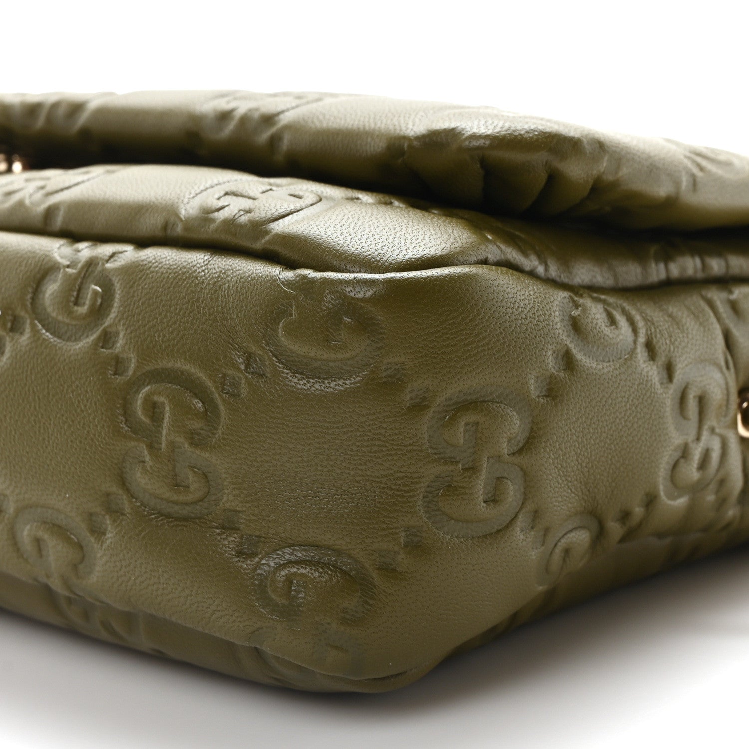 Lambskin Embossed Mini GG Milano Top Handle Shoulder Bag Green