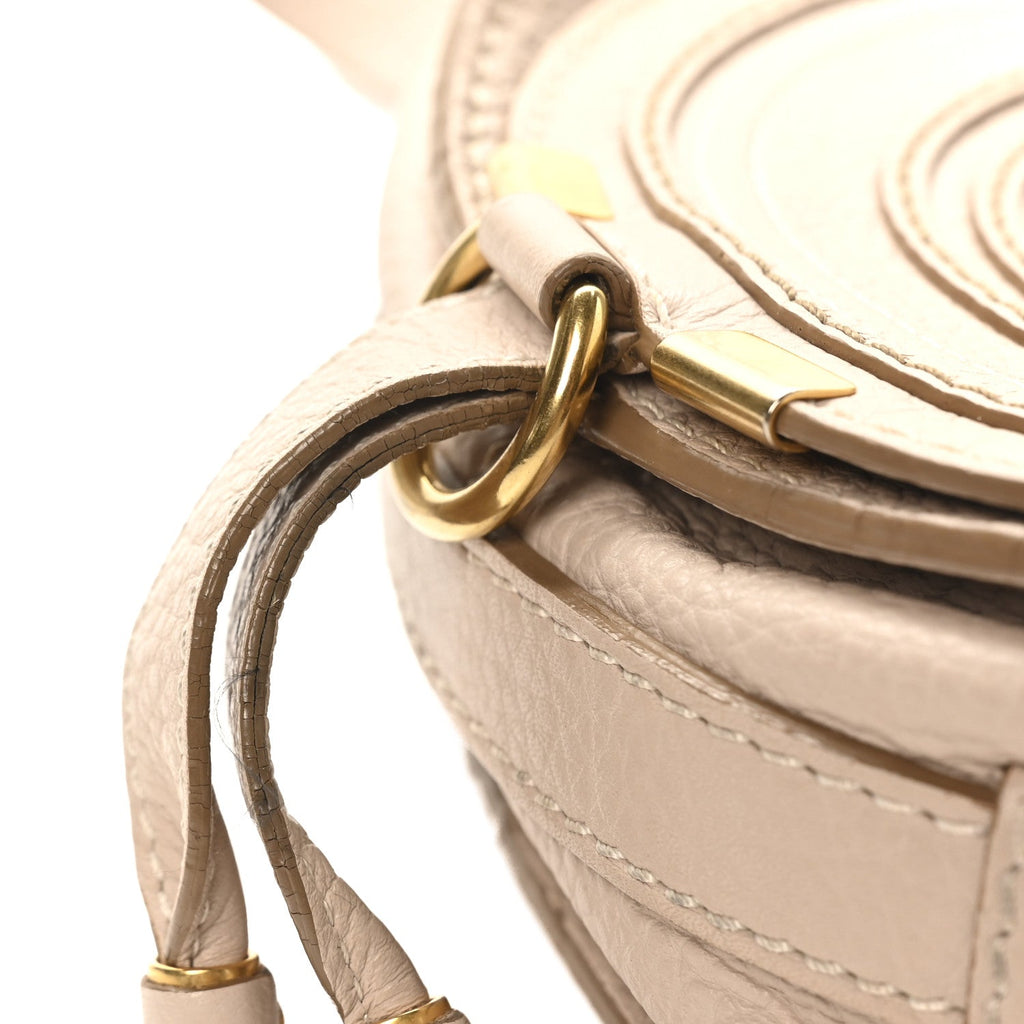 Grained Calfskin Mini Marcie Saddle Bag Blush Nude