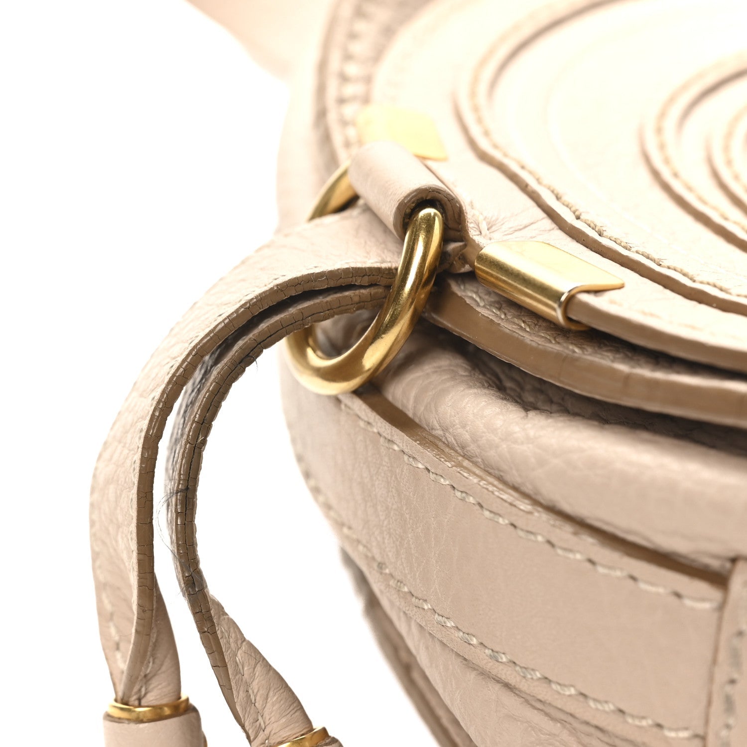 Grained Calfskin Mini Marcie Saddle Bag Blush Nude