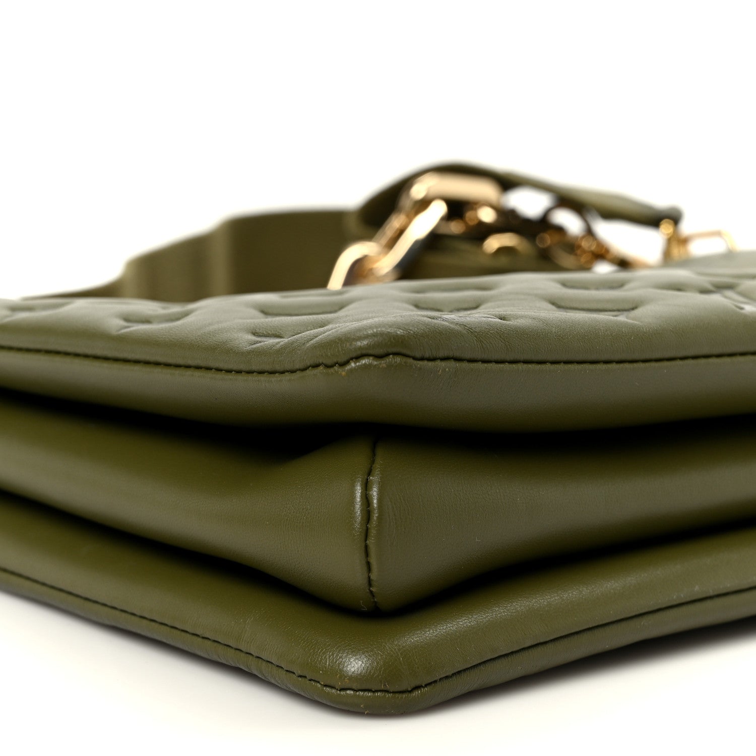 Lambskin Embossed Monogram Coussin MM Khaki