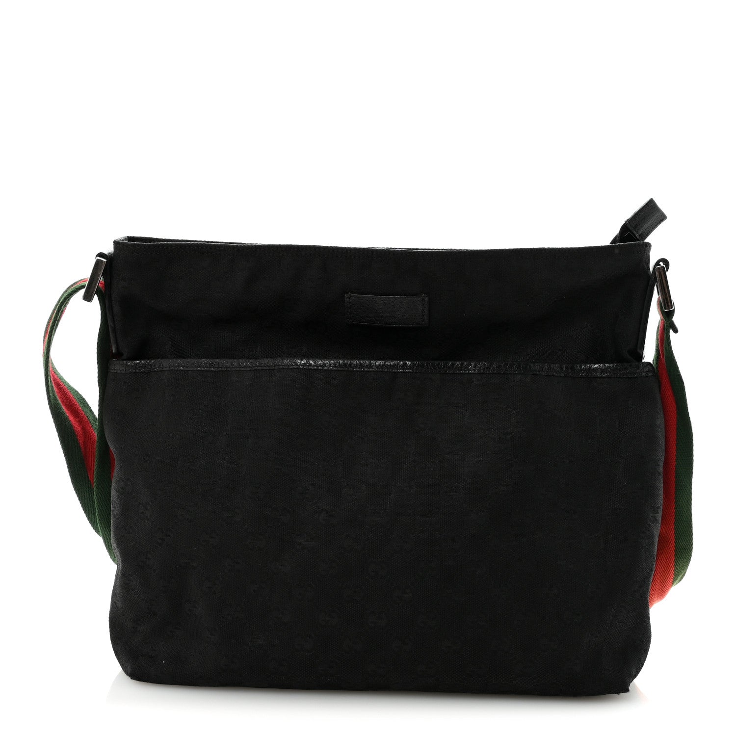 Monogram Web Medium Flat Messenger Bag Black