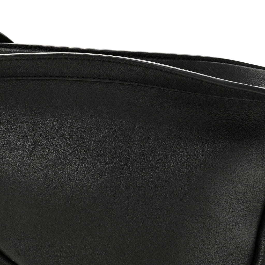 Grained Calfskin Small Slouchy Banana Bag Black