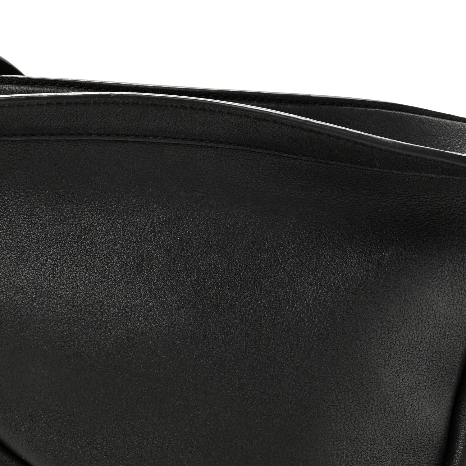 Grained Calfskin Small Slouchy Banana Bag Black