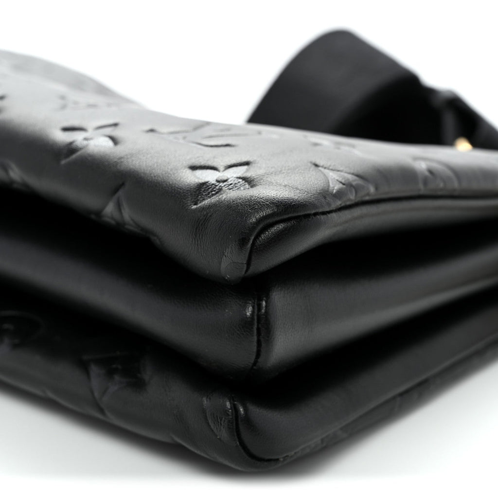 Lambskin Embossed Monogram Coussin PM Black