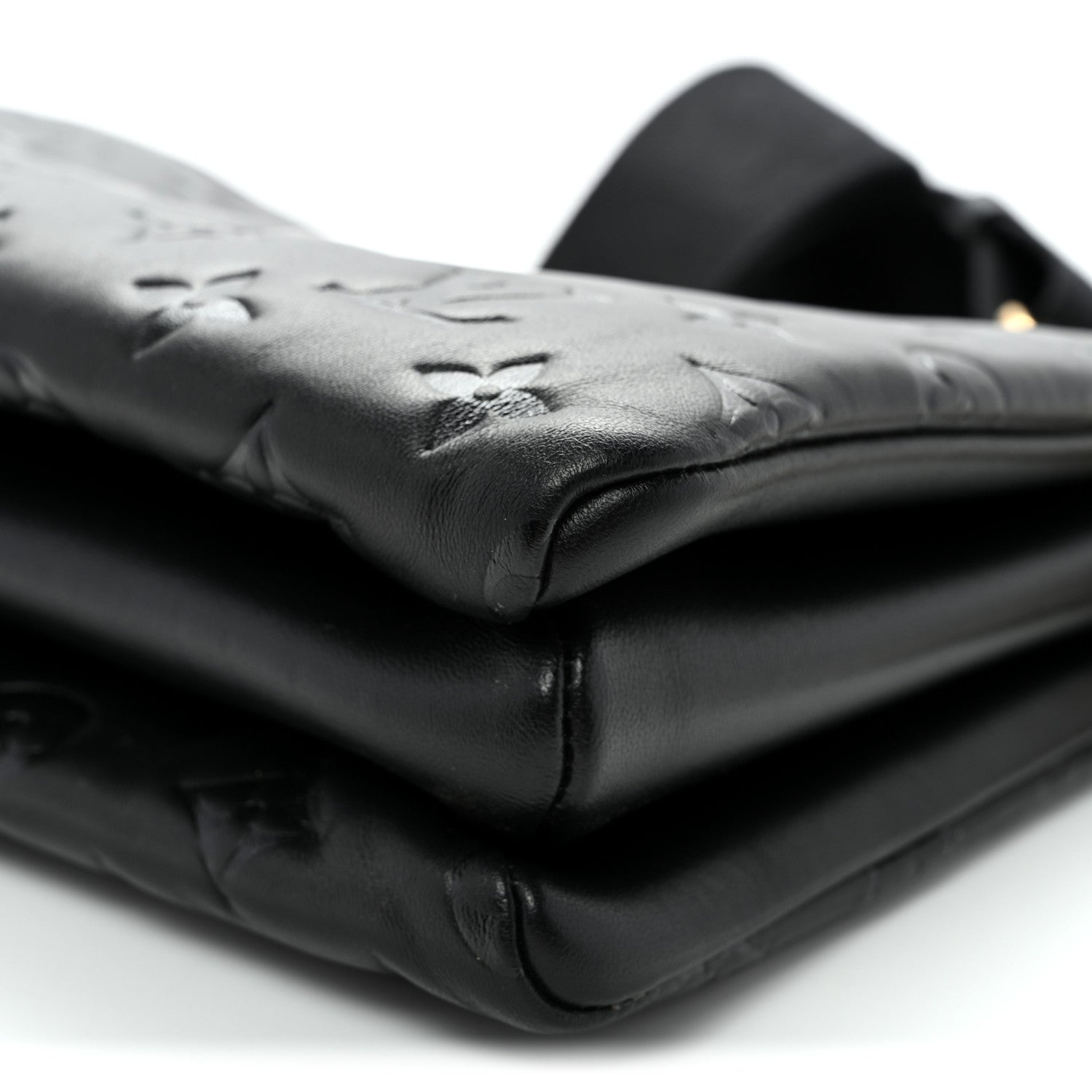 Lambskin Embossed Monogram Coussin PM Black