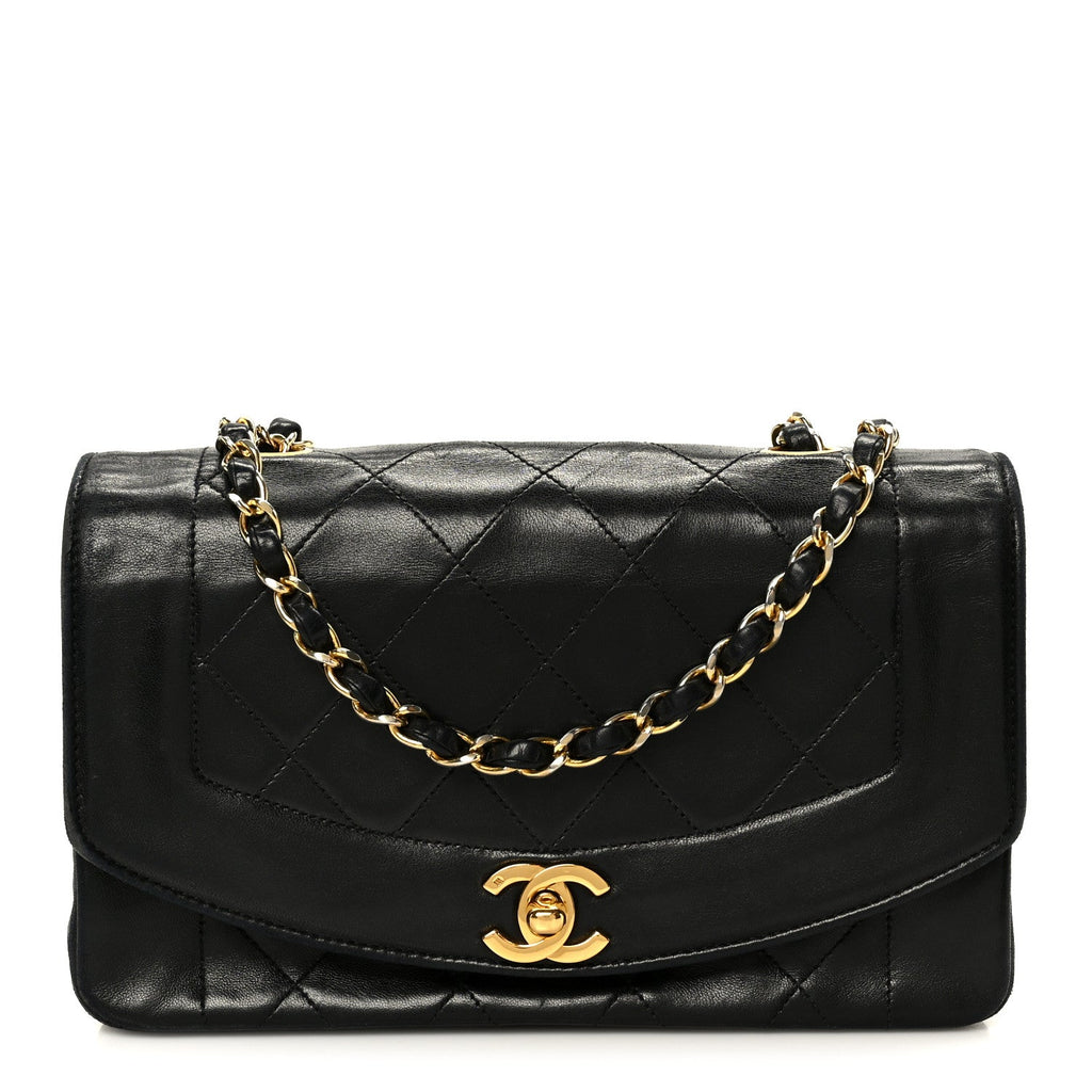 Lambskin Quilted Small Single Flap Black