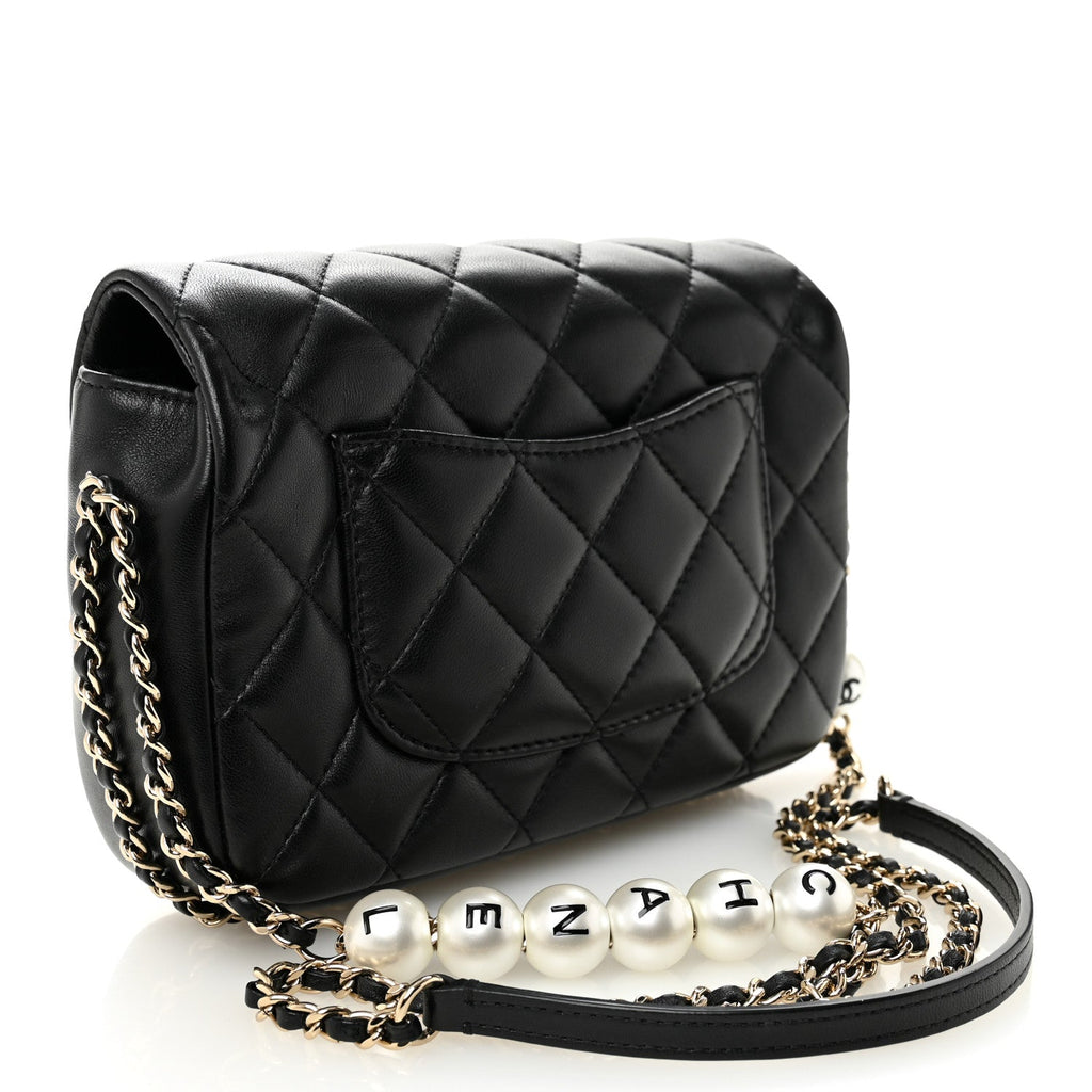 Lambskin Quilted Small My Precious Flap Black