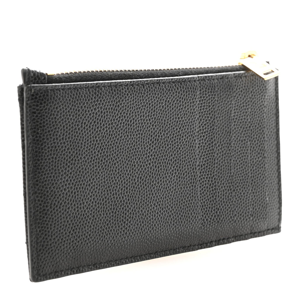 Grain De Poudre Matelasse Chevron Monogram Fragments Zippered  Case Black