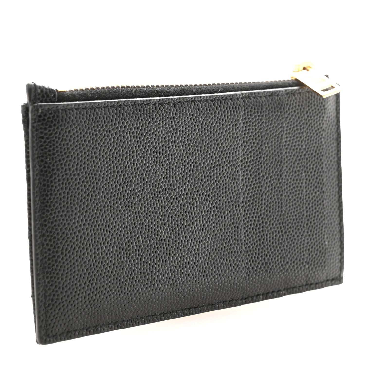 Grain De Poudre Matelasse Chevron Monogram Fragments Zippered  Case Black