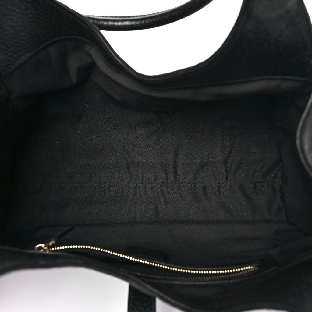 Monogram Calfskin Large Bardot Tote Black