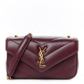 Lambskin Chevron Quilted Mini Loulou Rouge Cabernet