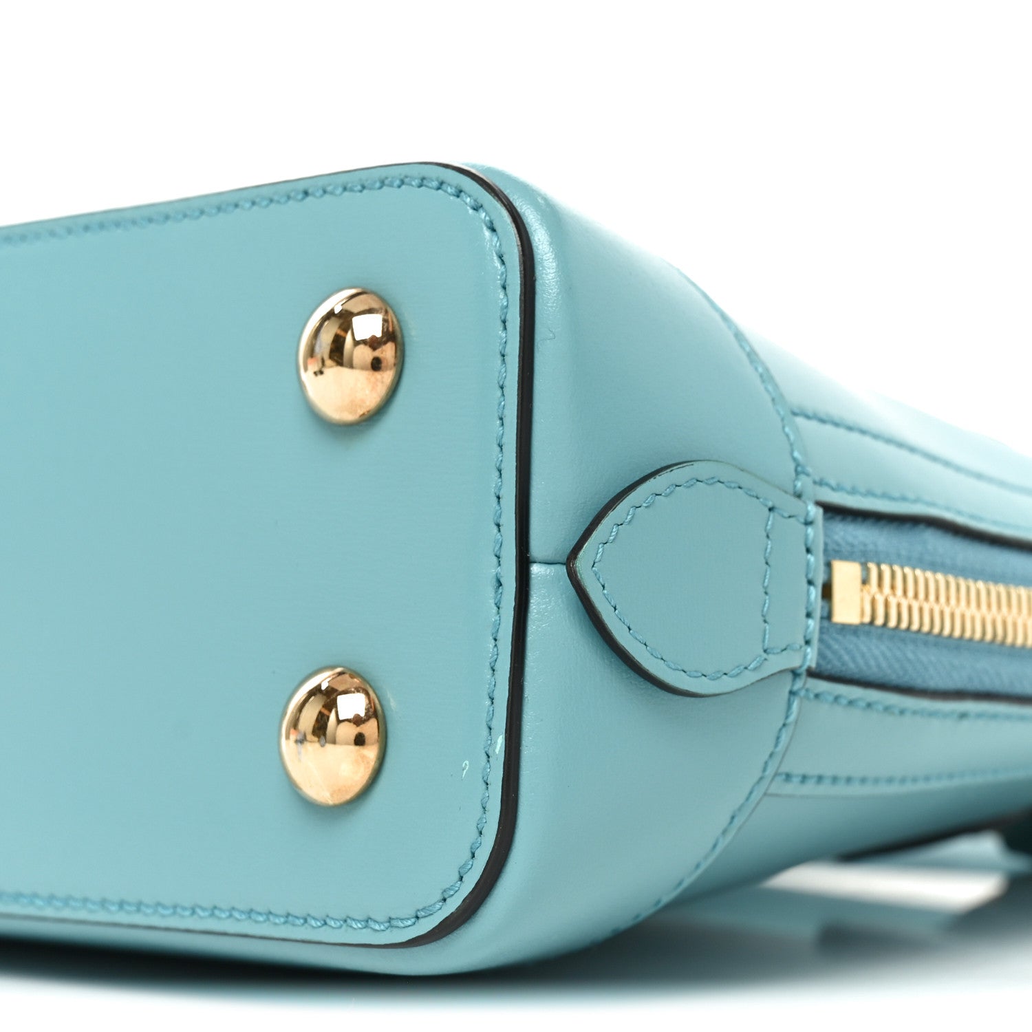 Boarded Plutone Calfskin Small Horsebit 1955 Top Handle Bag Dusty Azure
