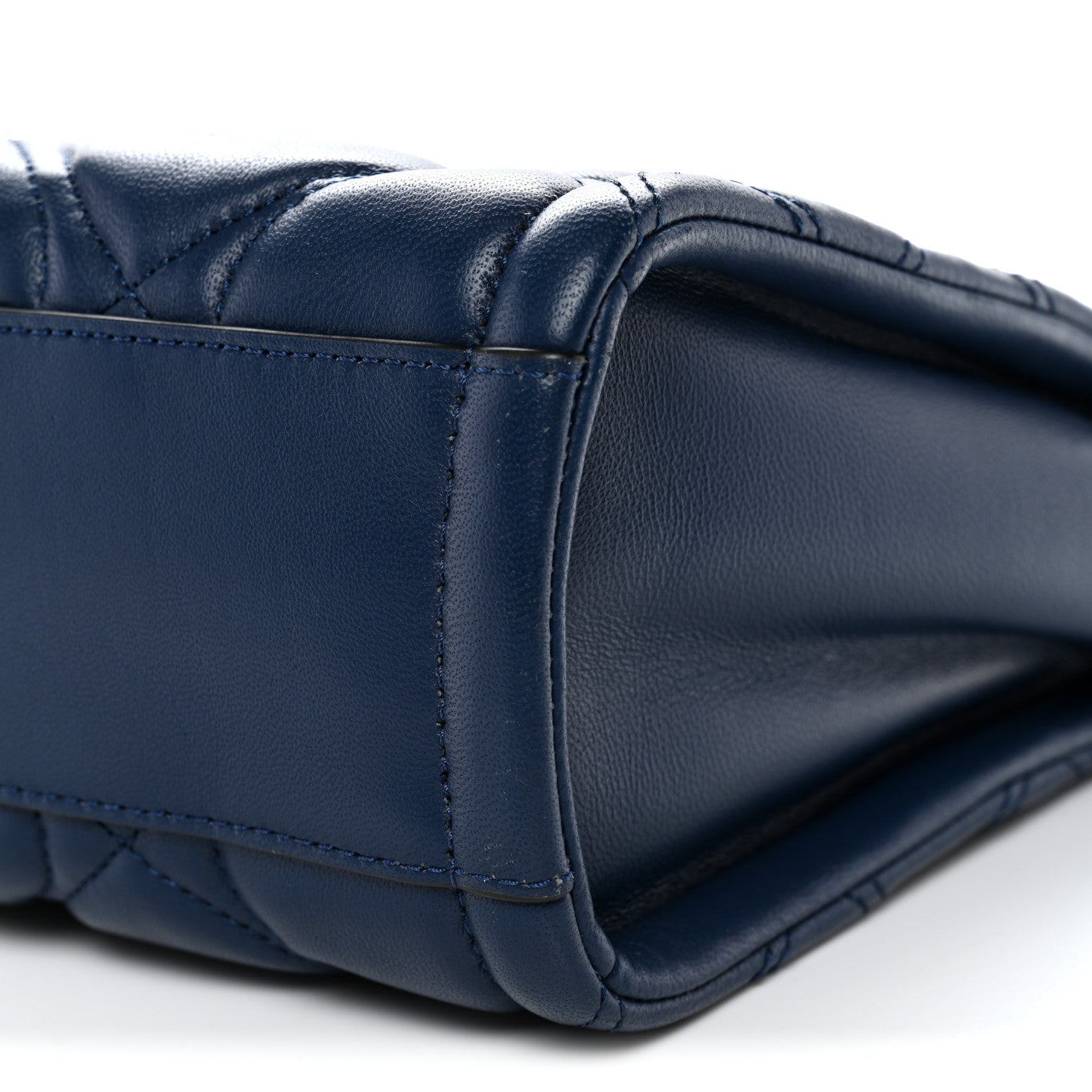 Lambskin Quilted Mini Grind Tote Bag Azure Blue
