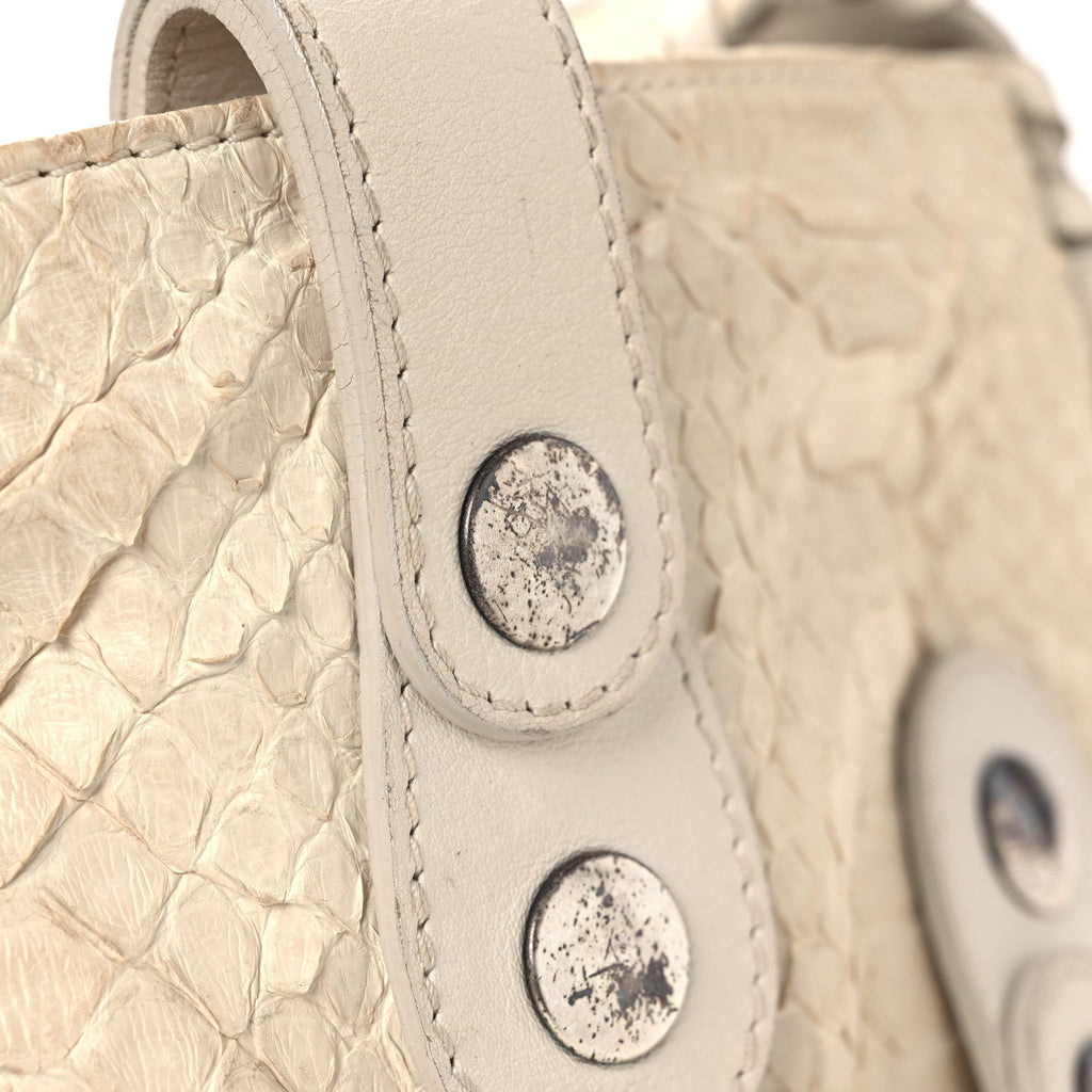 Snakeskin Silverado Mini Bag Ivory