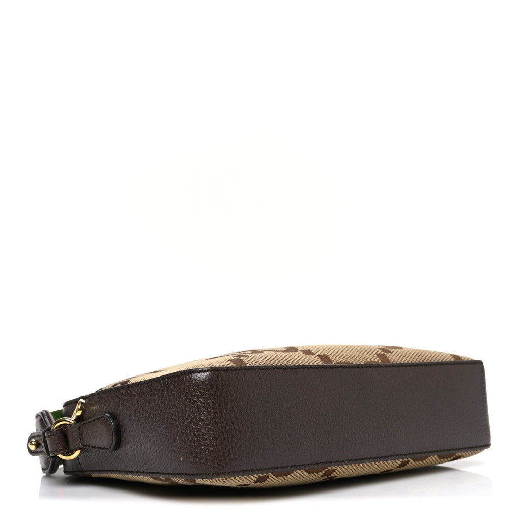 Monogram Jumbo GG Textured Dollar Calfskin Web Messenger Shoulder Bag Camel Ebony New Acero