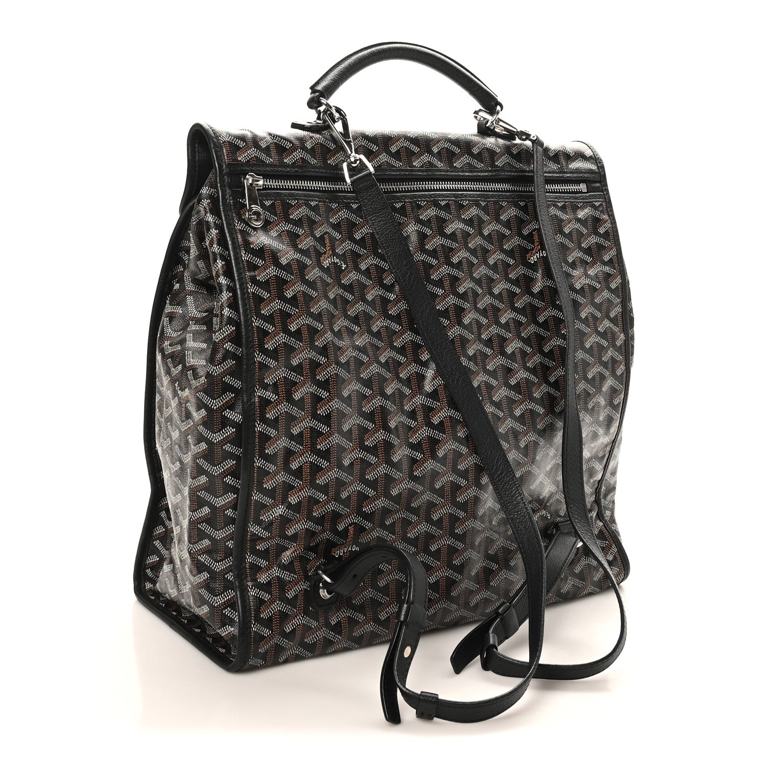 Goyardine Saint Leger Soft Briefcase Backpack Black