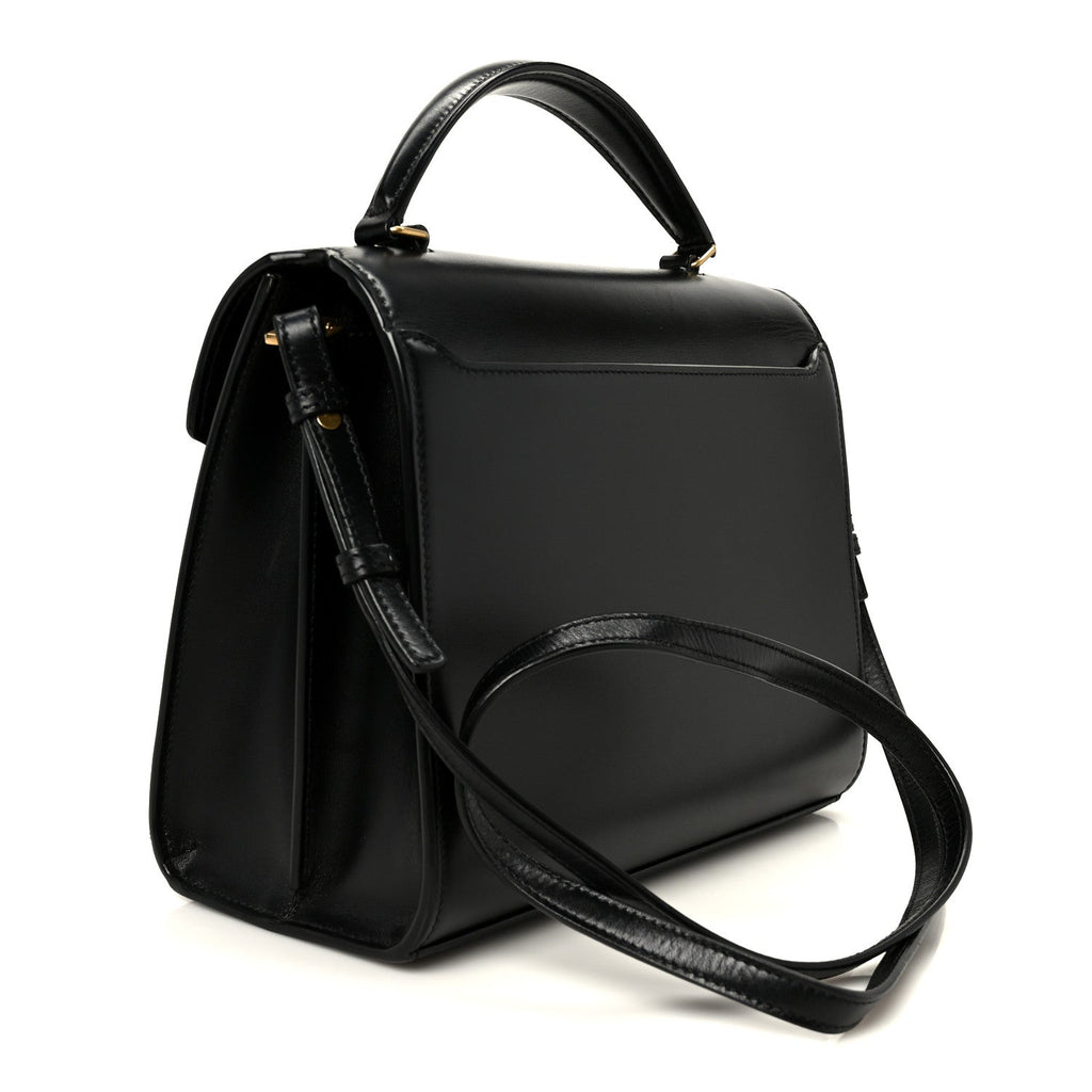 Kid Scamosciato Smooth Calfskin Medium Classic Monogram Cassandra Top Handle Black Rouge Legion