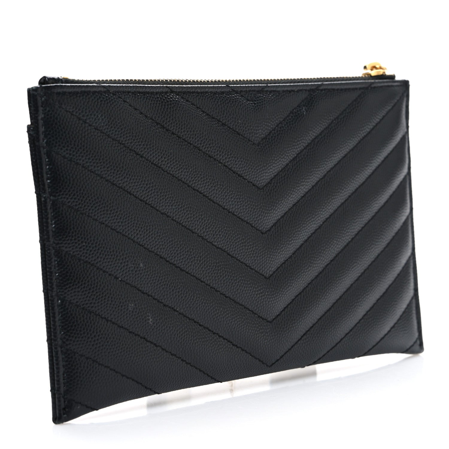 Grain De Poudre Chevron Monogram Bill Pouch Black