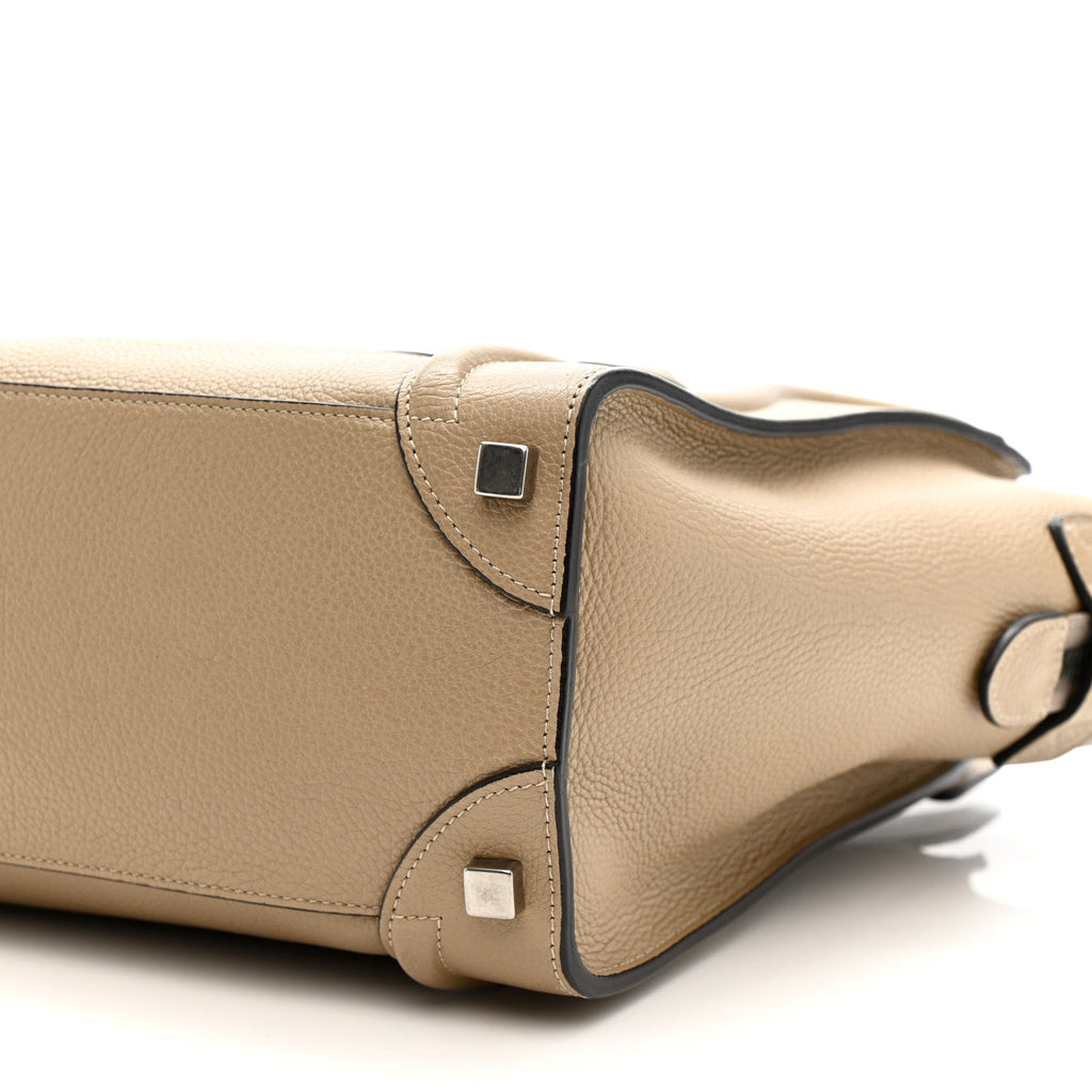 Drummed Calfskin Micro Luggage Dune