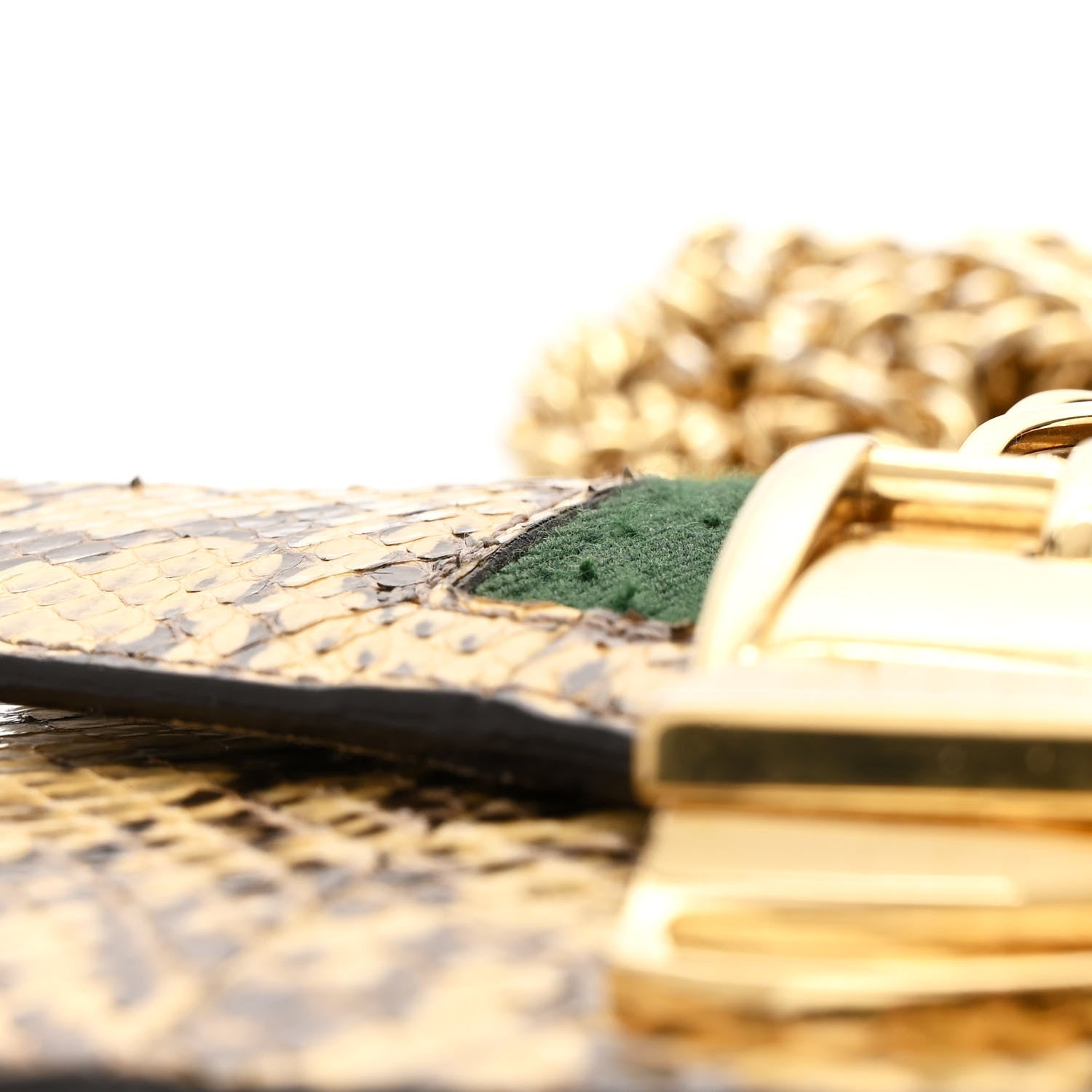 Snakeskin Mini Sylvie Chain Shoulder Bag Roccia