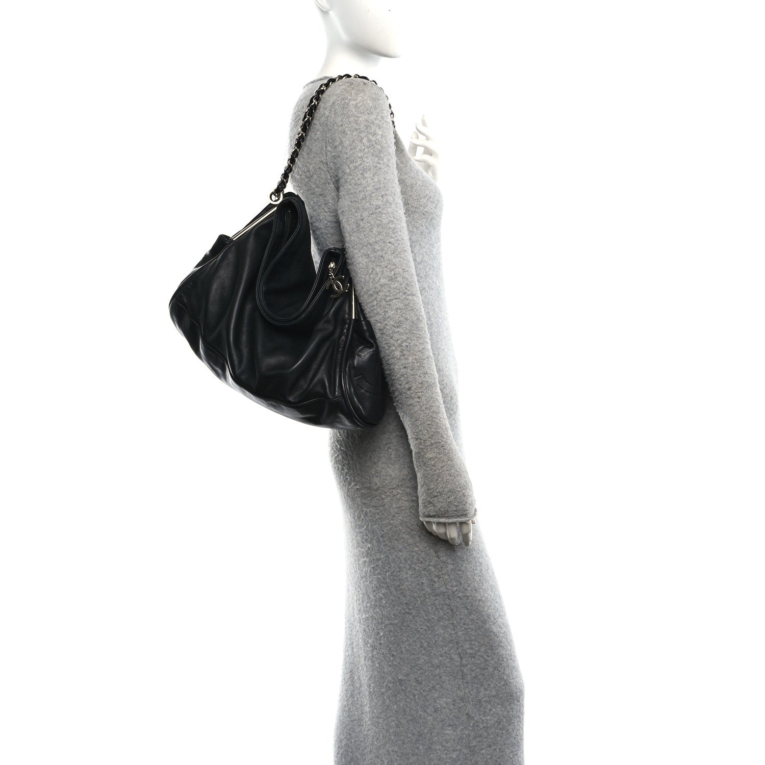 Lambskin Large Ultimate Soft Tote Black