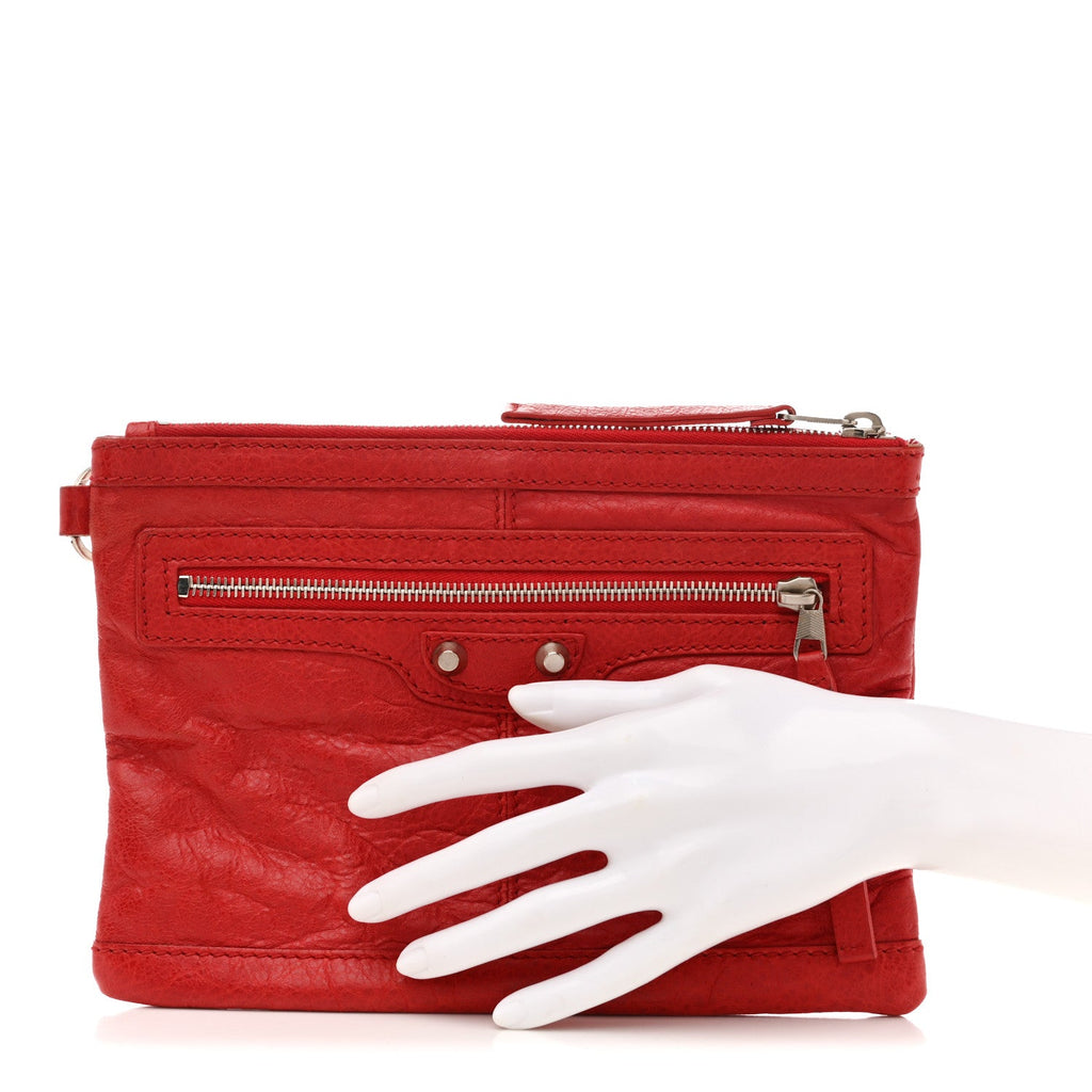 Agneau Arena Classic Hardware Small Clip Rouge Coquelicot