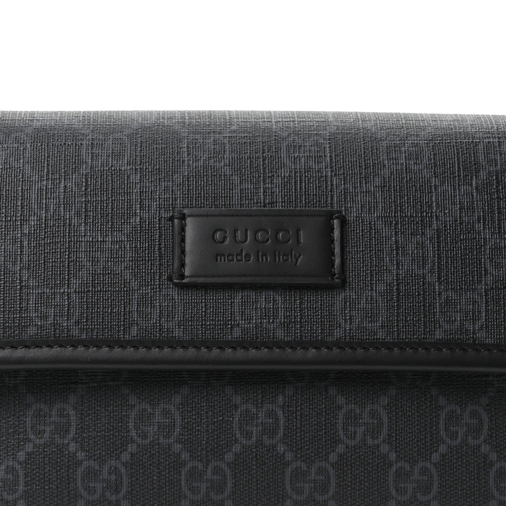 GG Supreme Monogram Web Slim Belt Bag Black Grey