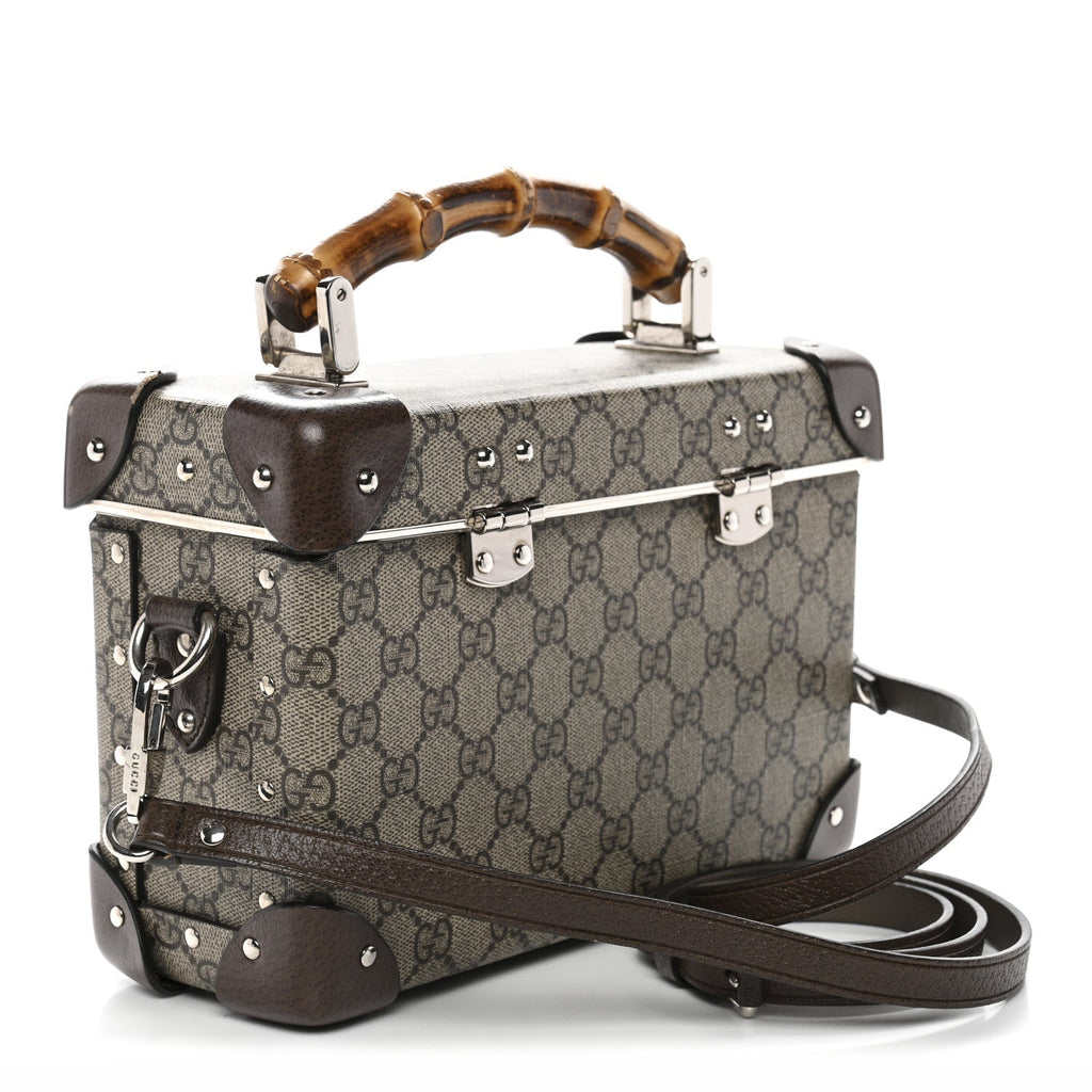 GG Supreme Monogram Globe-Trotter Beauty Case Brown