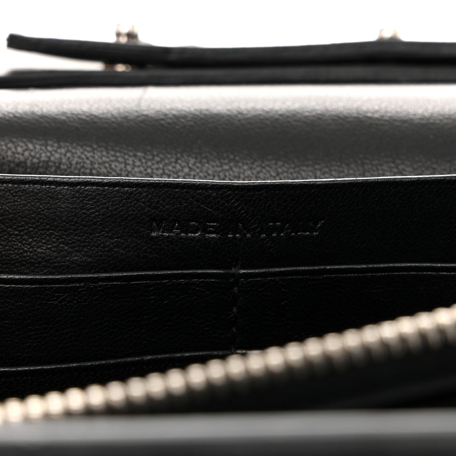 Calfskin Crocodile Embossed Cassandre Wallet On Chain WOC Black