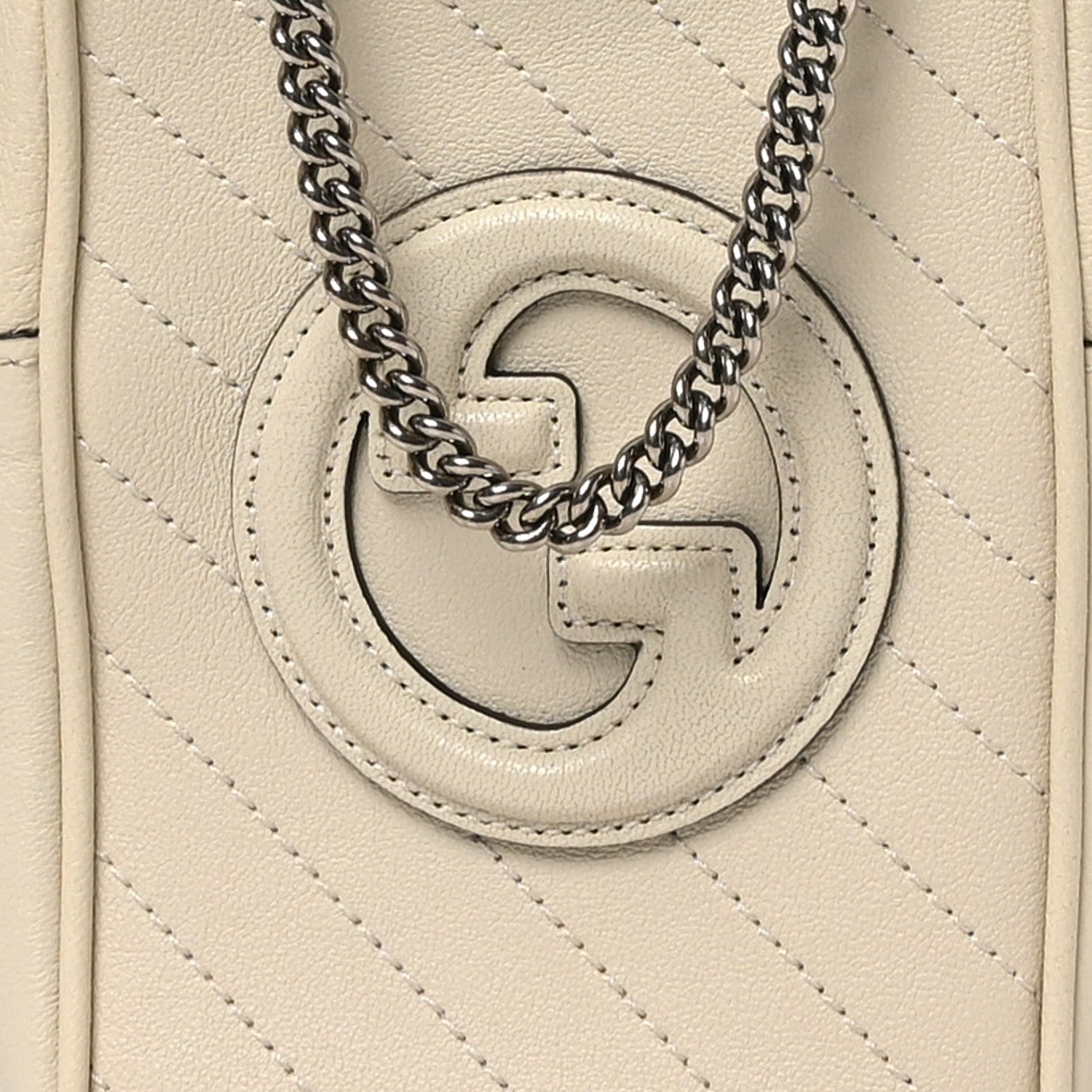 Sakai Be Green Calfskin Diagonal Stitched Mini Blondie Vertical Shoulder Bag Mystic White