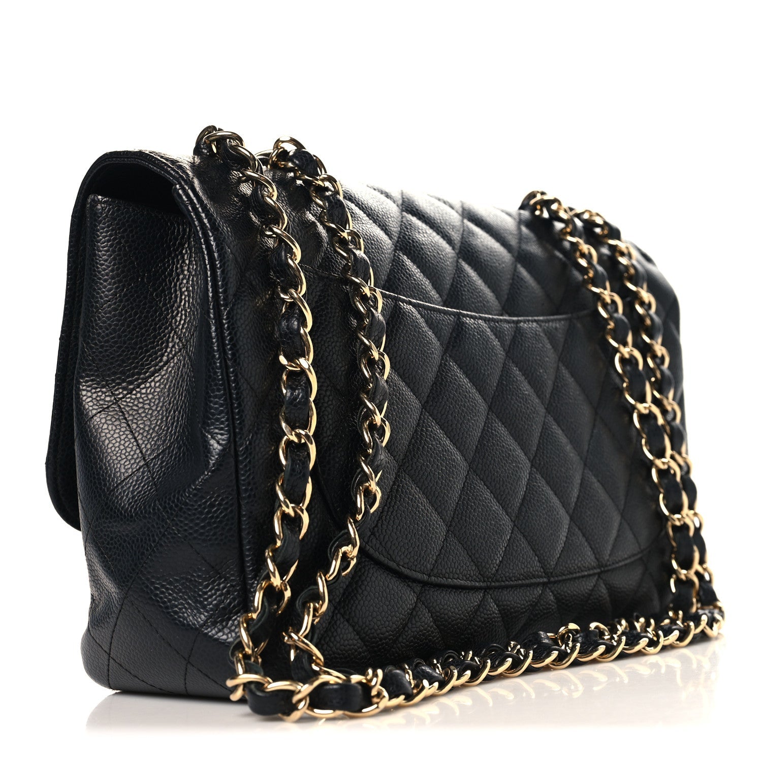 Caviar Quilted Jumbo Single Flap Black