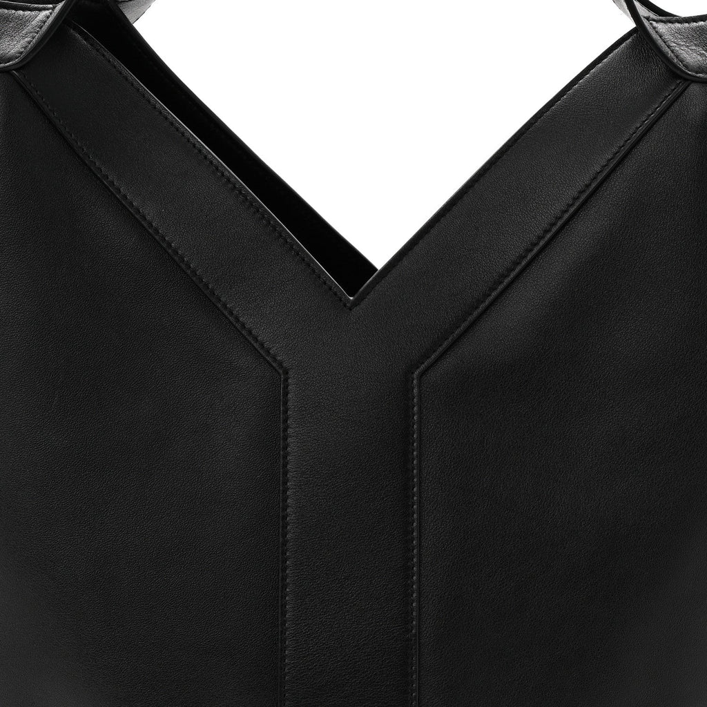 Santorini Lux Calfskin Y Drawstring Tote Black