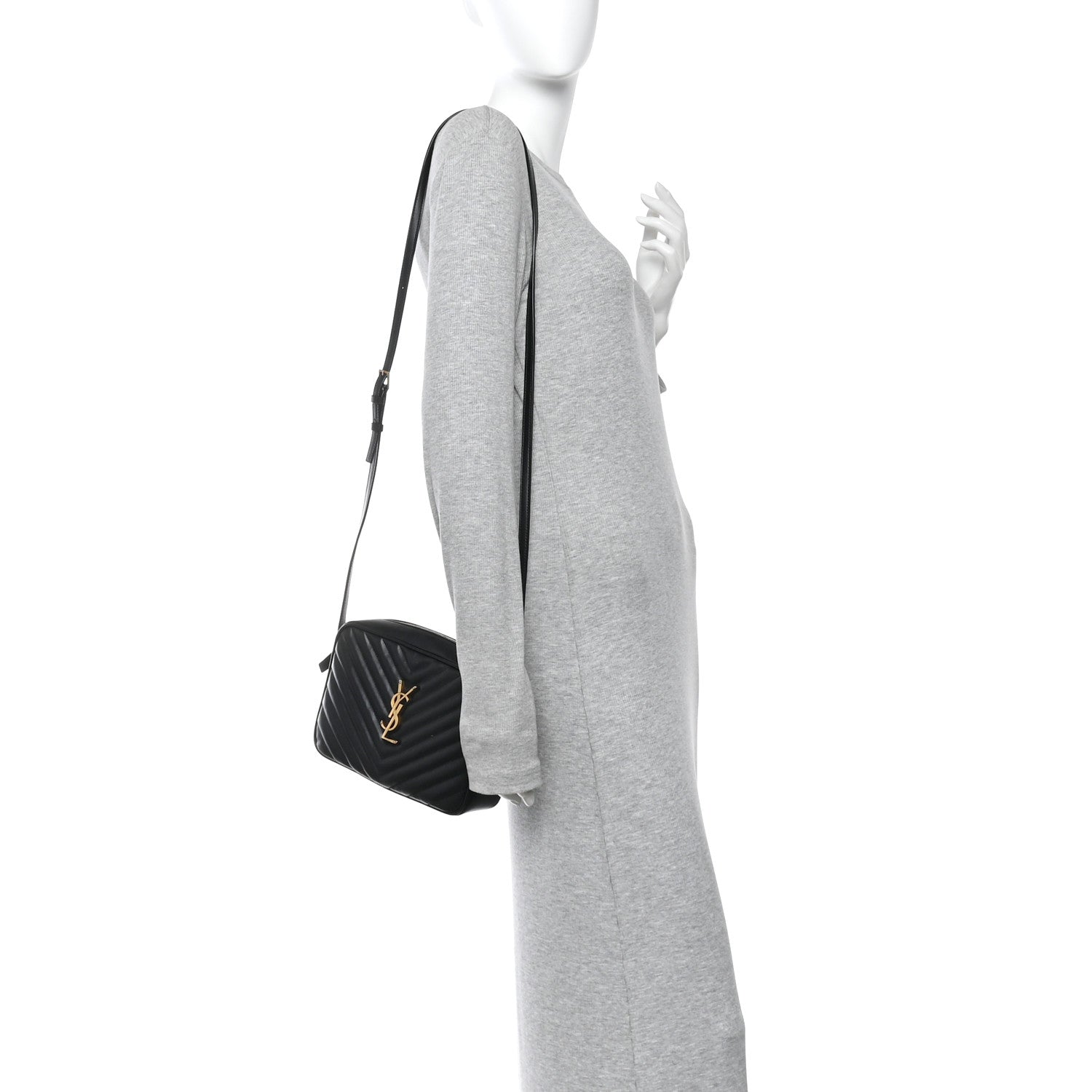Calfskin Matelasse Monogram Lou Camera Bag Black