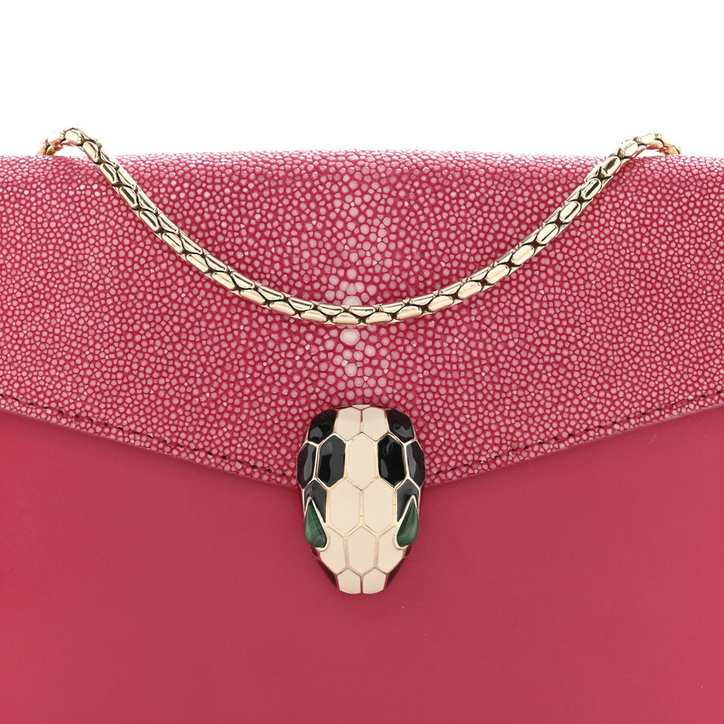 Galuchat Calfskin Serpenti Forever Crossbody Bag Pink