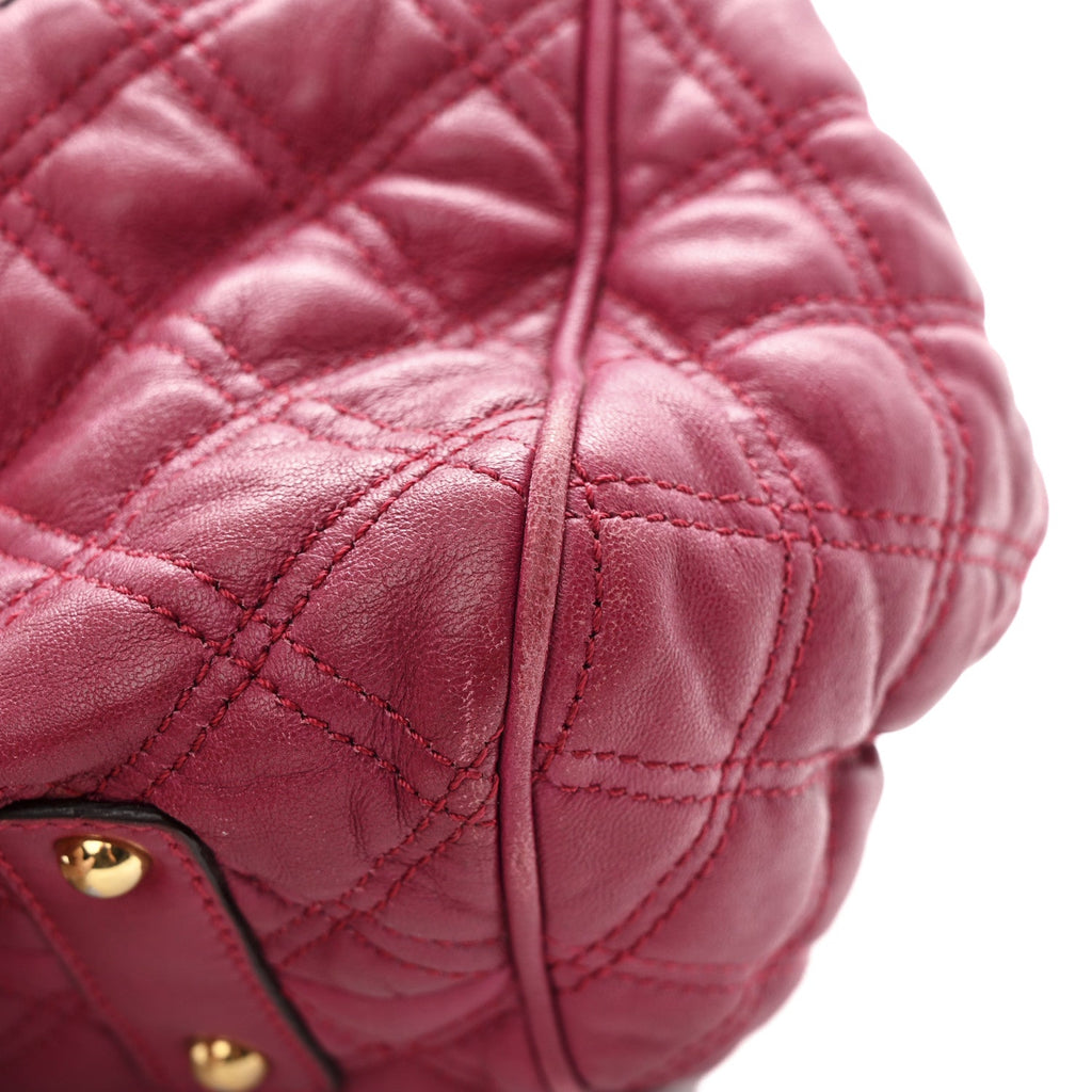Calfskin Quilted Leather Stam Bag Pink