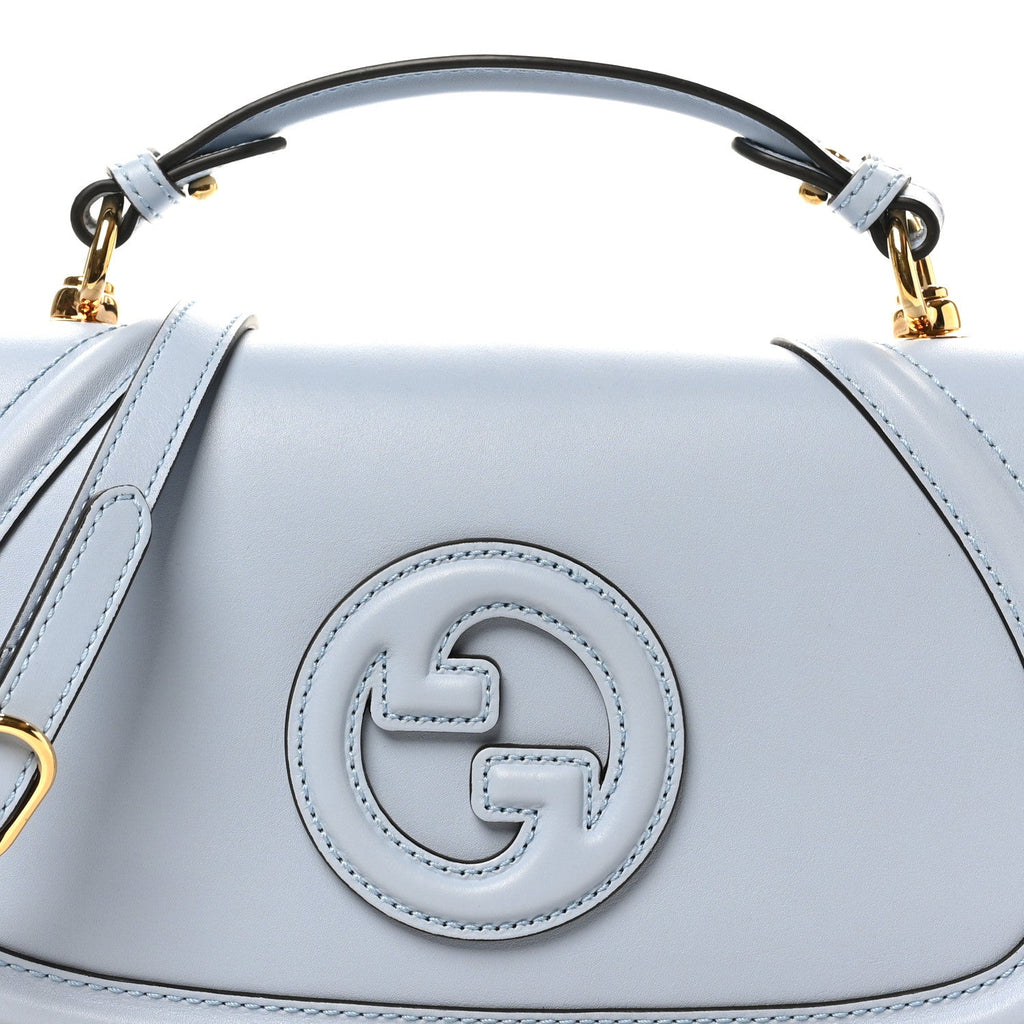 Roxy Calfskin Medium Blondie Top Handle Bag Cloudy Blue