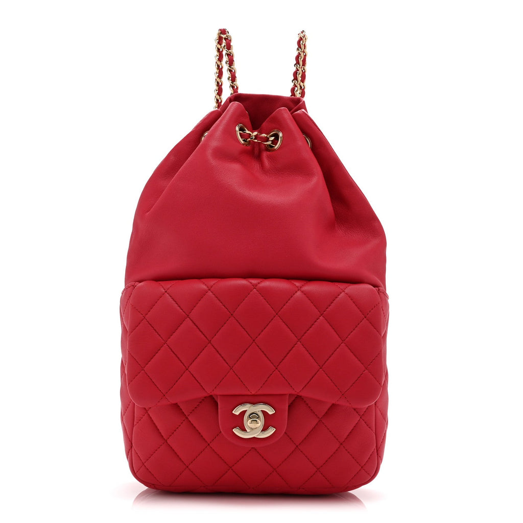 Lambskin Quilted Small in Seoul Backpack Dark Pink