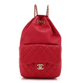 Lambskin Quilted Small in Seoul Backpack Dark Pink