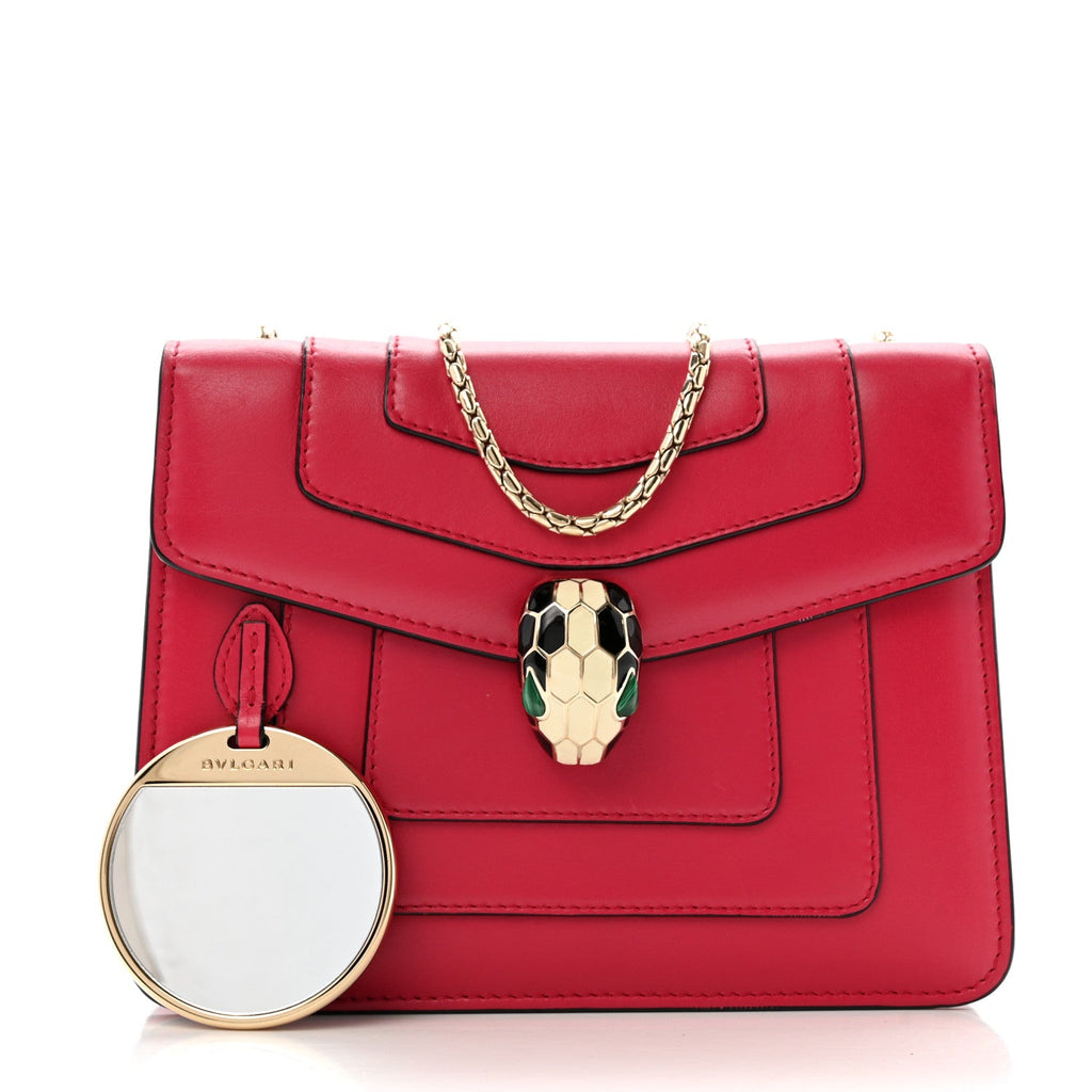 Calfskin Small Serpenti Forever Snake Strap Crossbody Bag Pink
