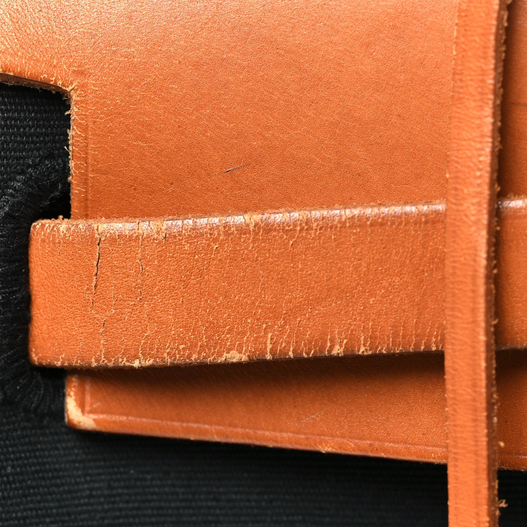 Toile Vache Calfskin Herbag 30 PM Black Natural