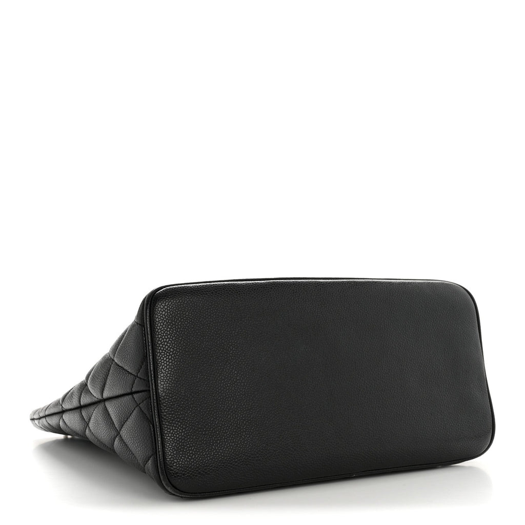 Caviar Quilted Medallion Tote Black