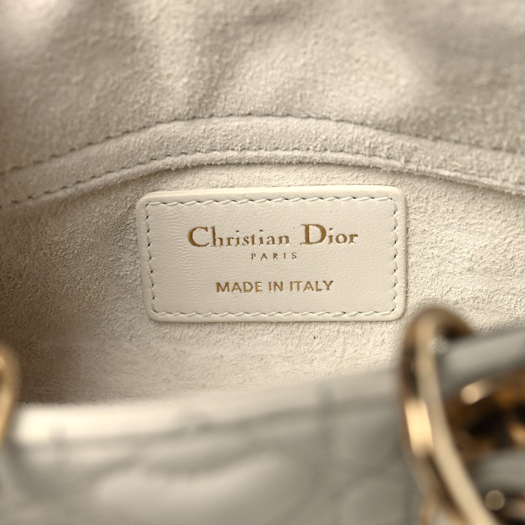 Lambskin Cannage Dioramour Micro Lady D-Joy Latte