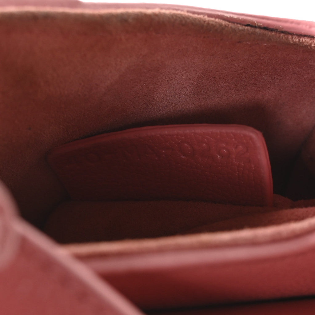 Goatskin Micro Saddle Bag With Strap Coral Powder