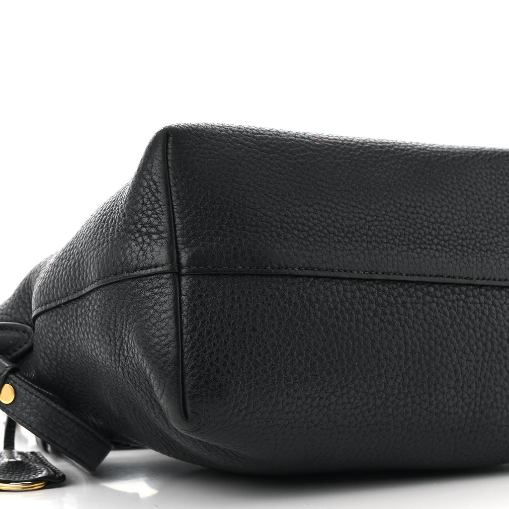 Vitello Daino Small Tote Black