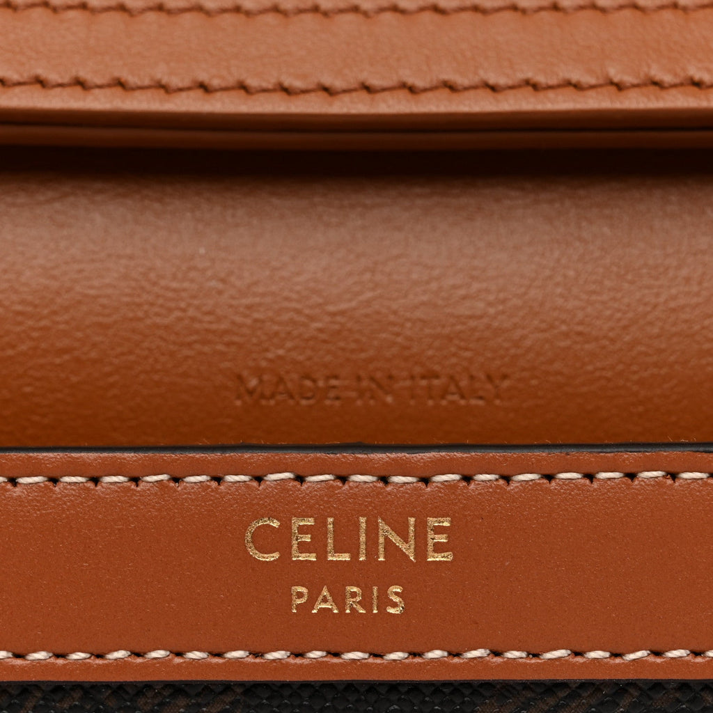 Triomphe Canvas Calfskin Margo Wallet on Chain Tan