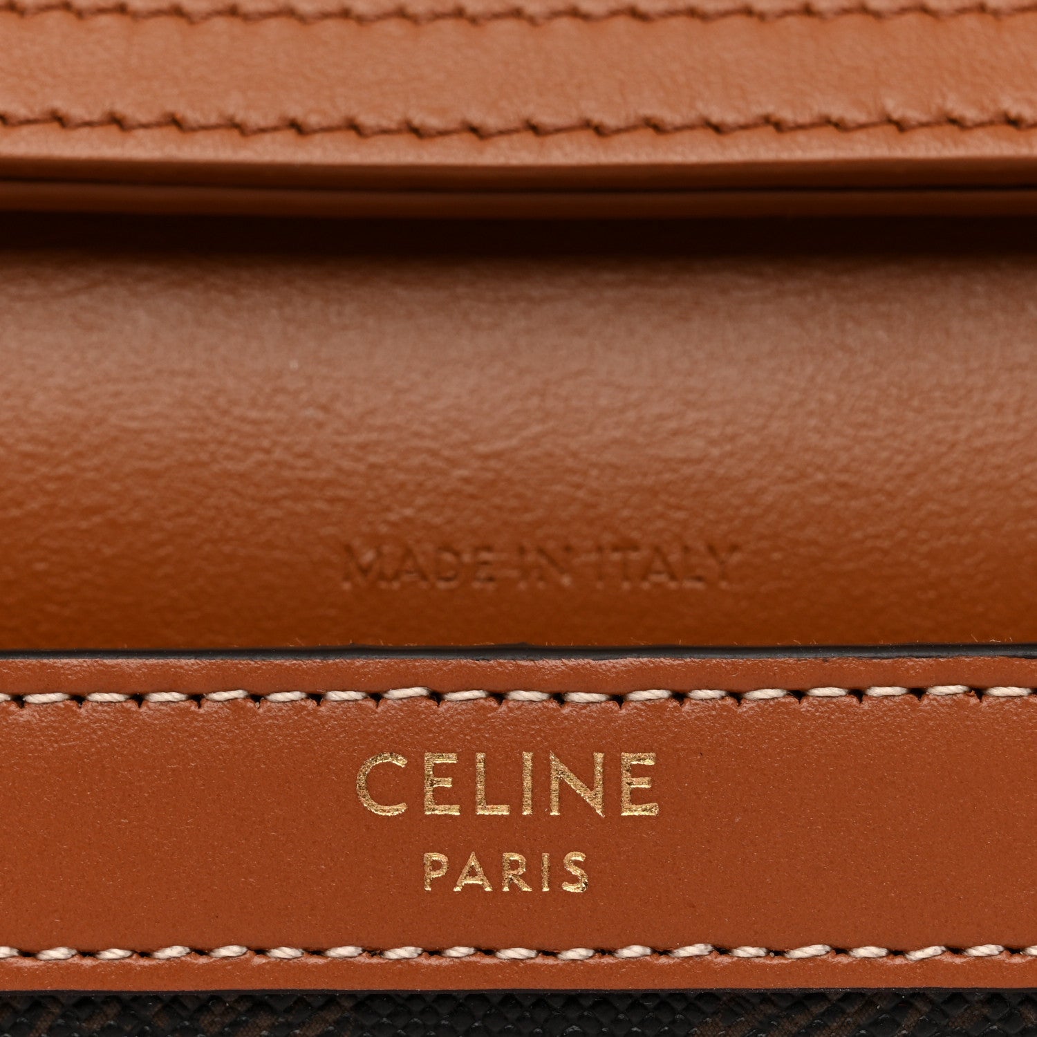 Triomphe Canvas Calfskin Margo Wallet on Chain Tan