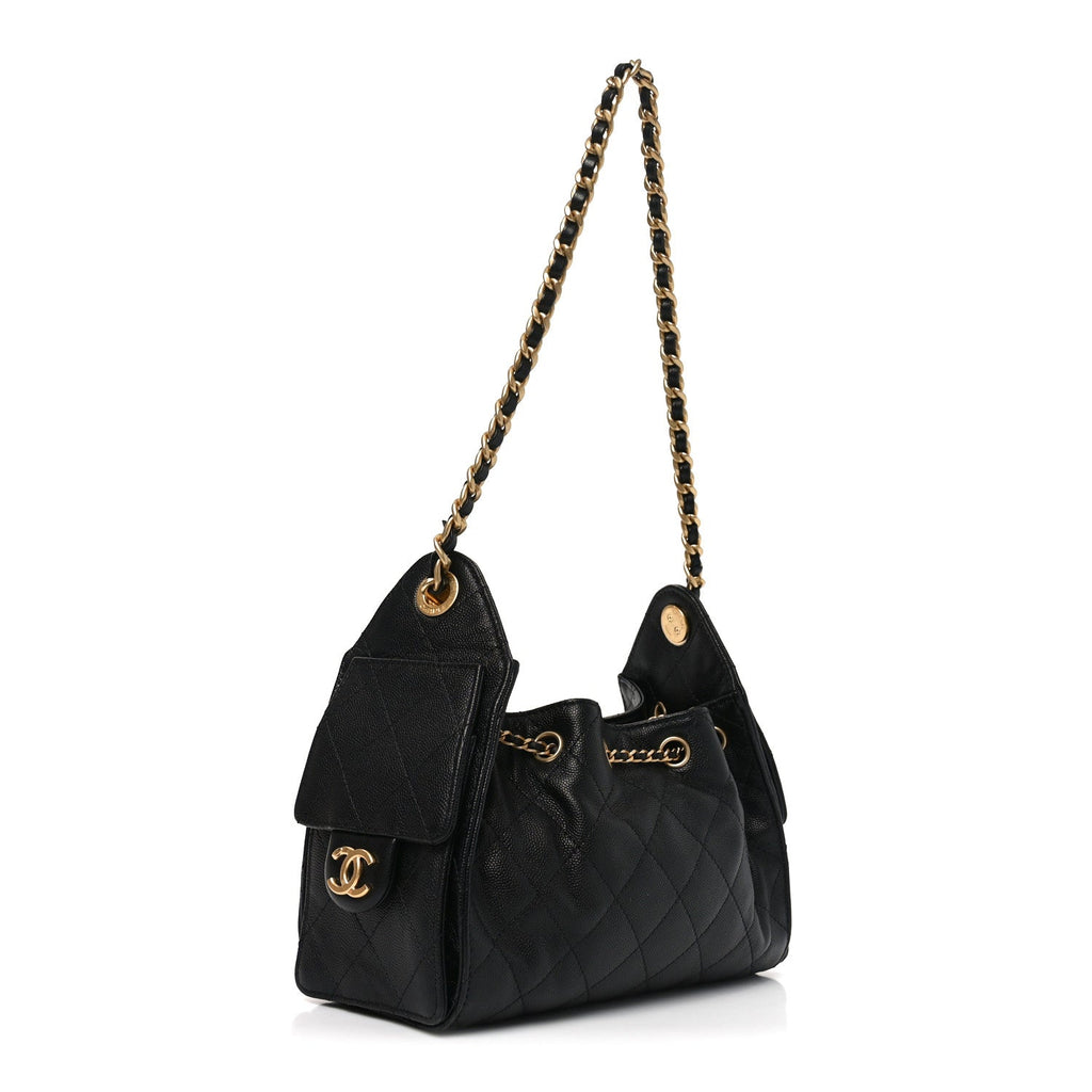 Caviar Quilted Mini Chanel 25 Handbag Black