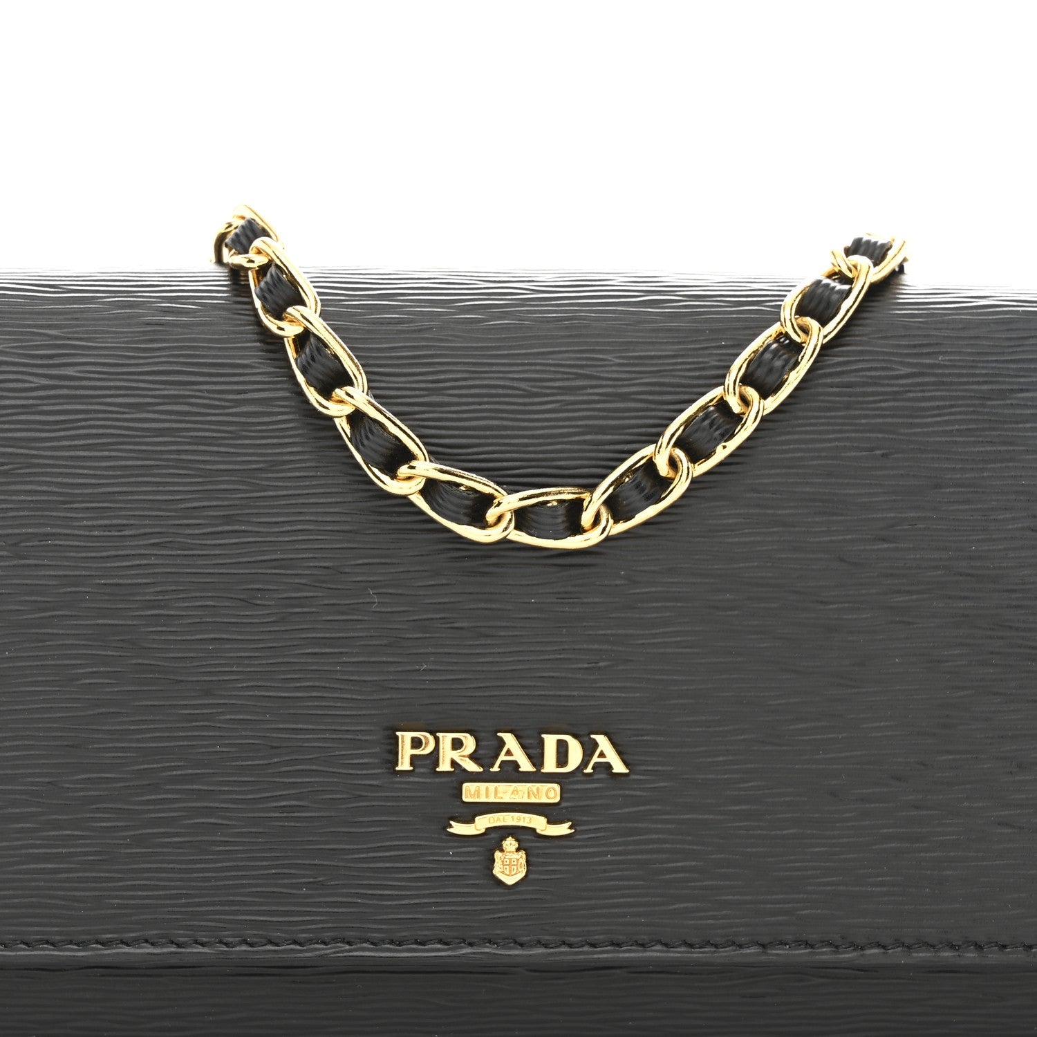 Vitello Move Metal Oro Chain Wallet Black