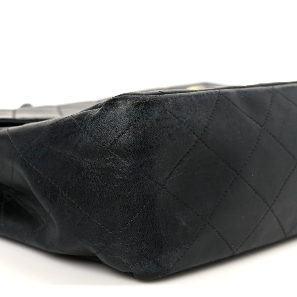 Lambskin Quilted XL Jumbo Single Flap Black